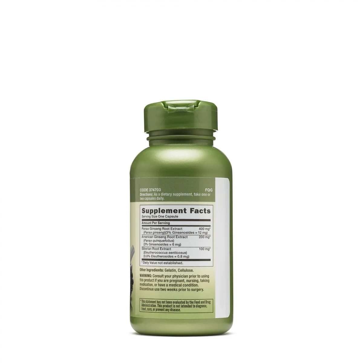 Extract standardizat din 3 tipuri de ginseng, 100 capsule, GNC
