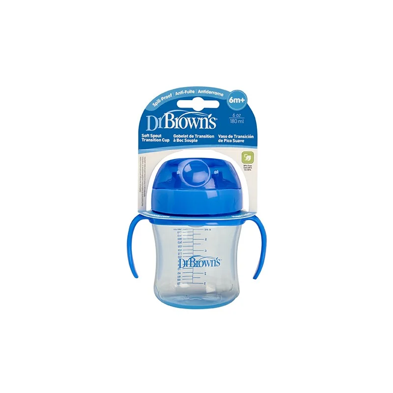 Canita tranzitie cu cioc moale si manere, 180ml, Dr. Brown's