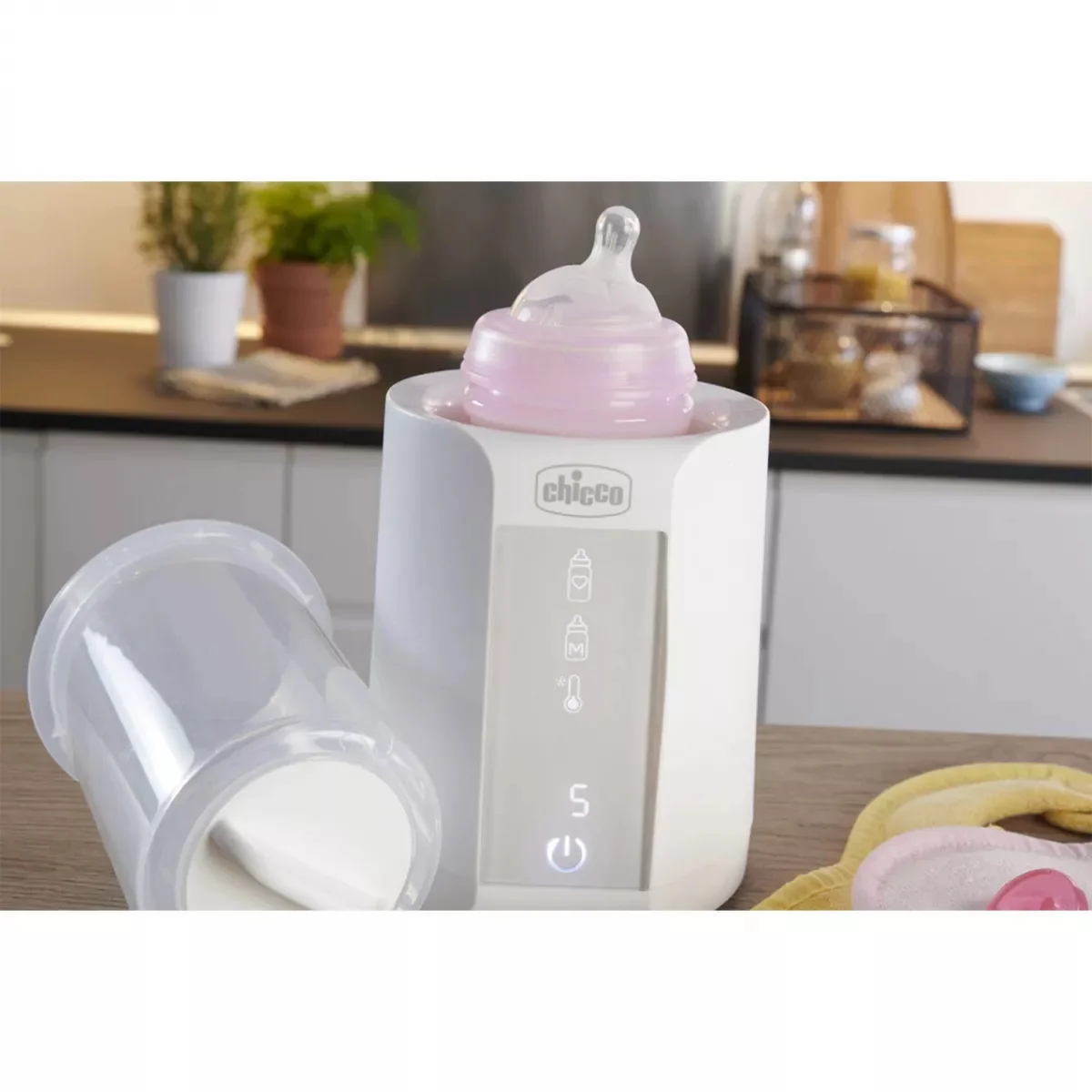 Incalzitor digital electric si sterilizator cu aburi 2 in 1 0luni+, 1 bucata, Chicco
