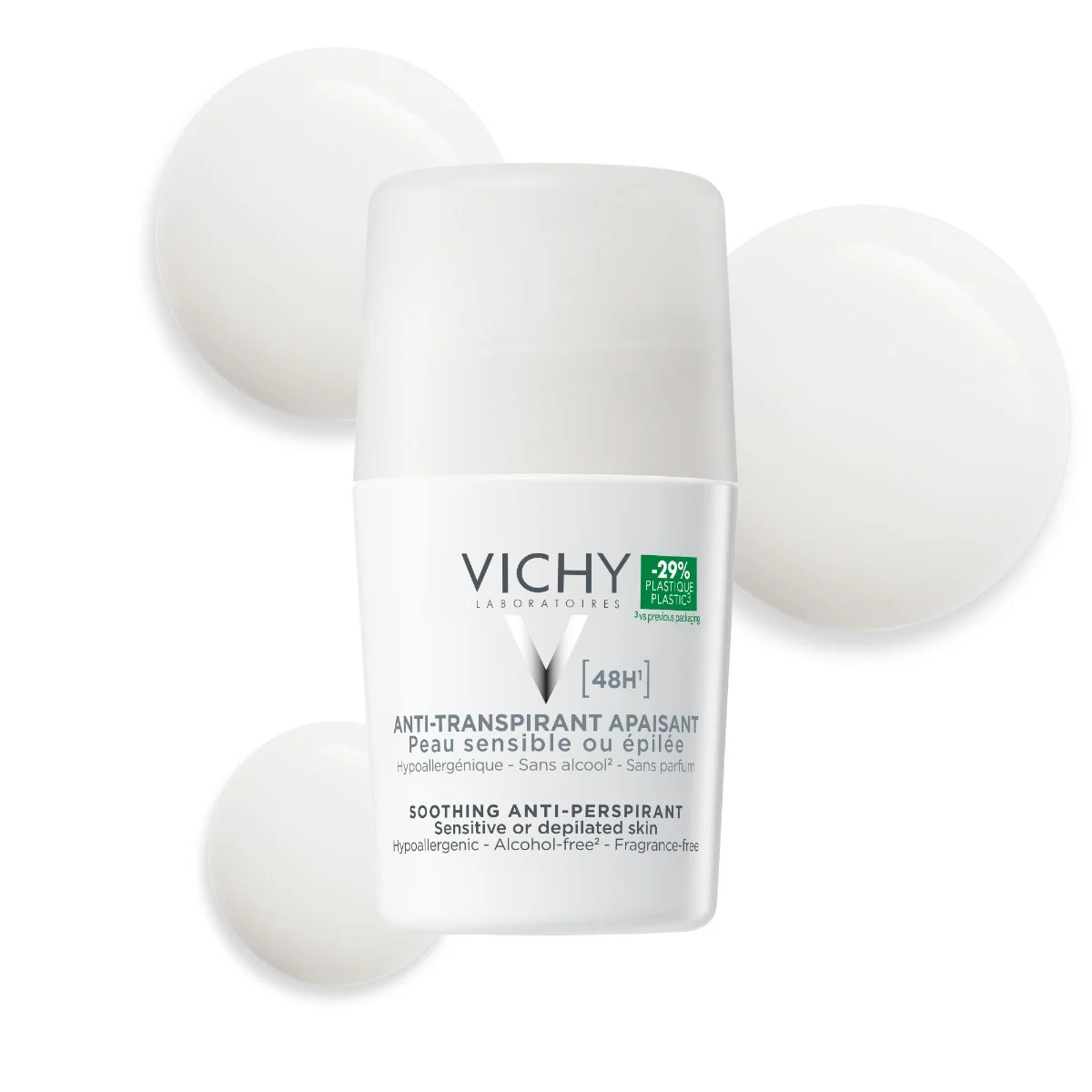 Deodorat roll-on fara parfum pentru piele sensibila 48h, 50ml, Vichy