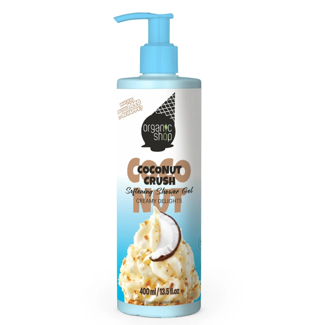 Gel de dus catifelant cu aroma de cocos, 400ml, Organic Shop