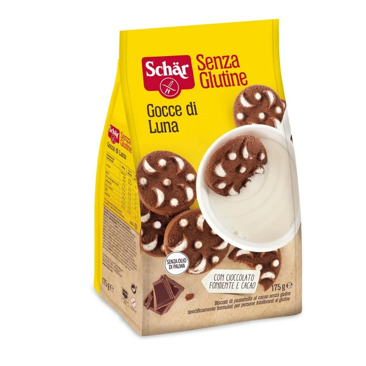 Fursecuri cu cacao fara gluten Goce di Luna, 175g, Schar