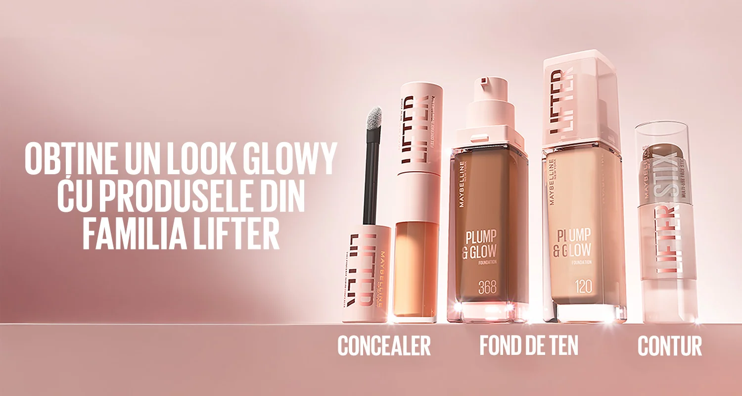 Produse Maybelline incluzand corector, fond de ten si produs de contur. Produse Maybelline incluzand corector, fond de ten si produs de contur.
