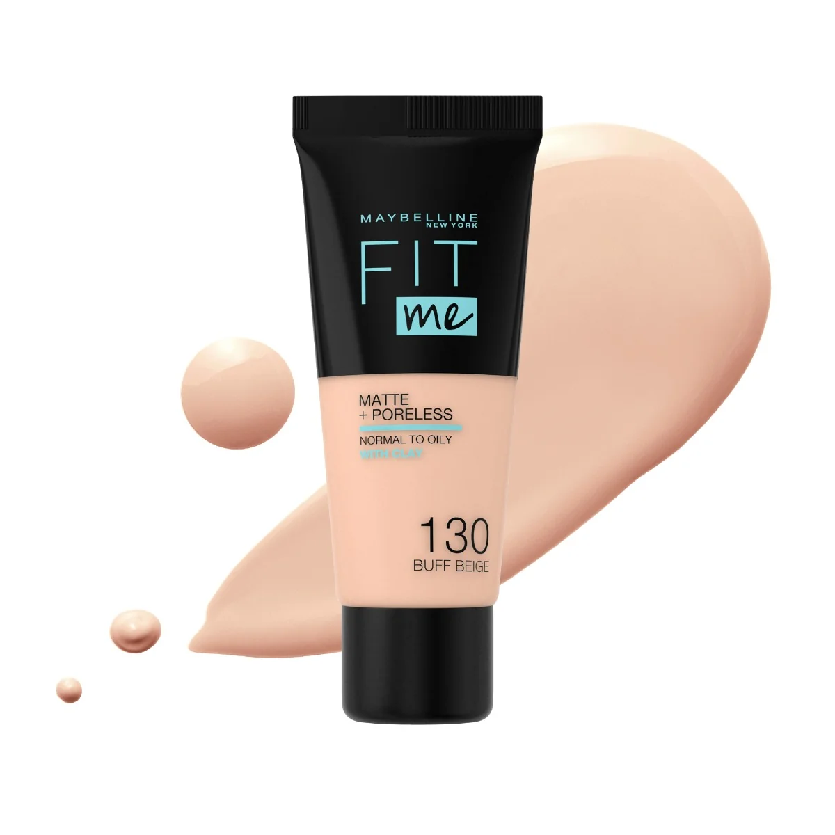 Fond de ten Matte & Poreless 130 Buff Beige Fit Me, 30ml, Maybelline