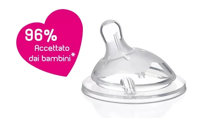 Tetina din silicon cu flux mediu Natural Feeling 2luni+, 1 bucata, Chicco