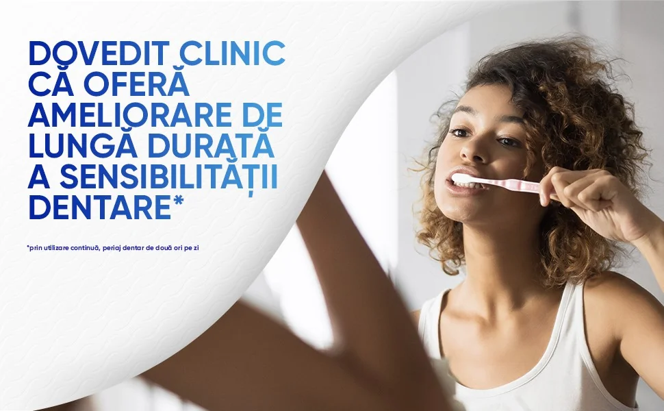 Dovedit clinic ca ofera amelorare de lunga durata a sensibilitatii dentare Sensodyne Dovedit clinic ca ofera amelorare de lunga durata a sensibilitatii dentare Sensodyne