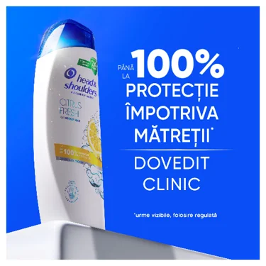 Sampon Head & Shoulders Citrus Fresh cu protectie impotriva matretii, dovedita clinic.