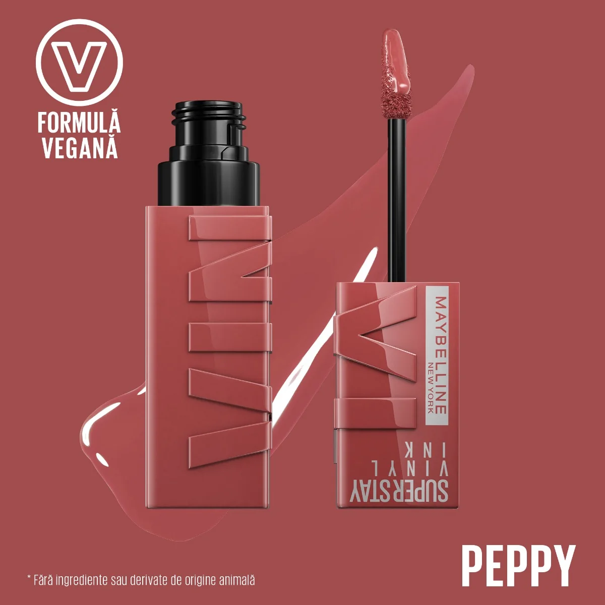 Ruj lichid rezistent cu stralucire de vinil Superstay Ink 11 Peppy, 4.2ml, Maybelline