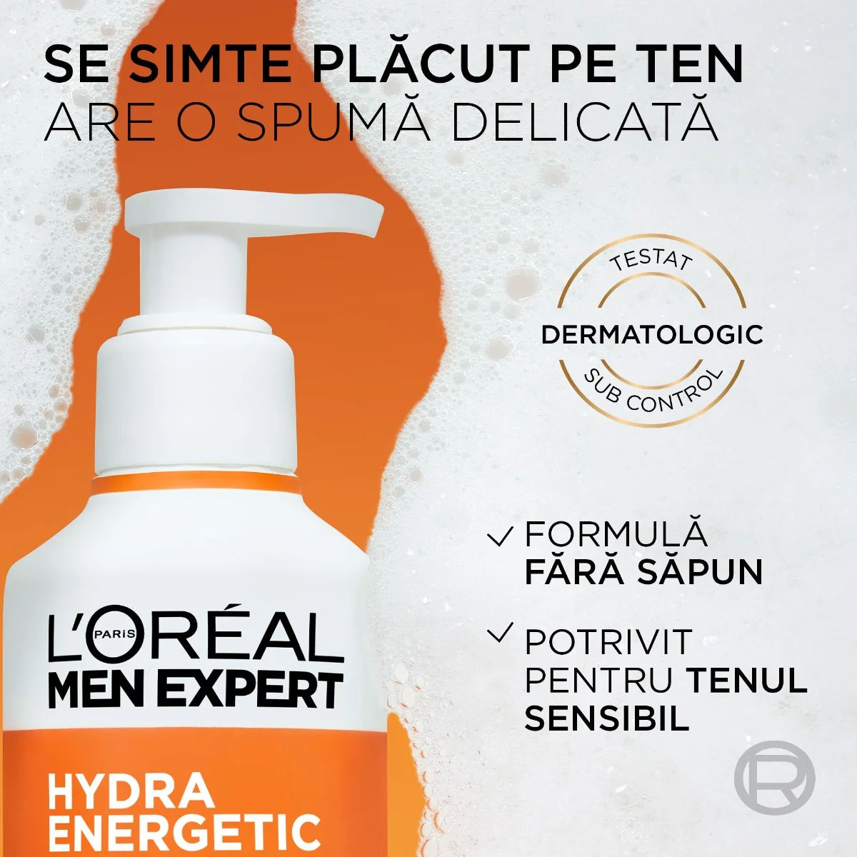 Gel de curatare Hydra Energetic cu vitamina C si ceramide, 260ml, L'oreal Men Expert