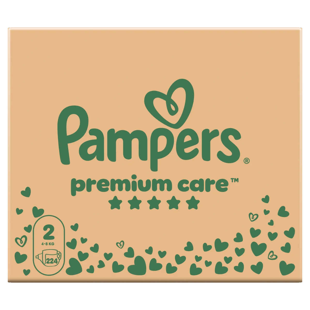 Scutece Premium Care XXL Marimea 2 pentru 4-8kg, 224 bucati, Pampers