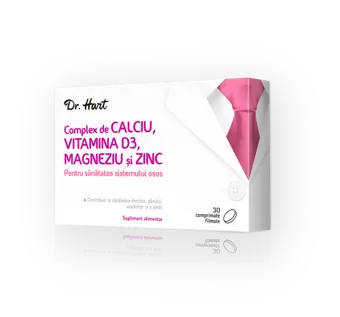 Dr.Hart Complex de Calciu Vitamina D3 Magneziu Zinc, 30 comprimate filmate
