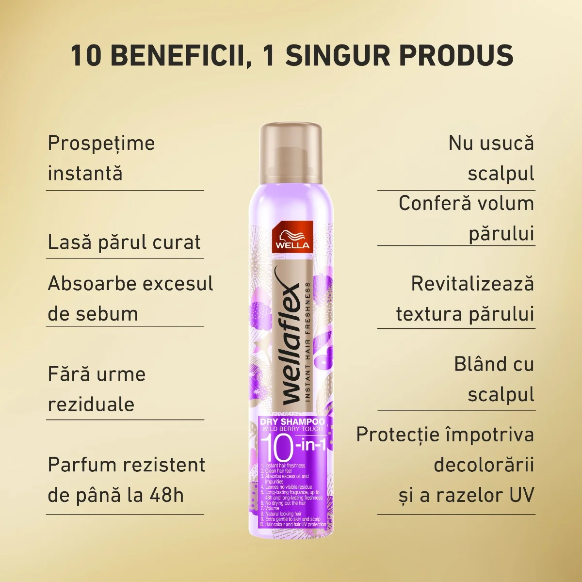 Sampon uscat Wild Berry Touch Wellaflex, 180ml, Wella