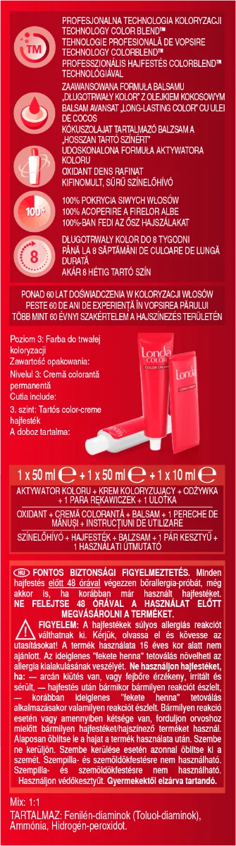Vopsea de par permanenta 55/46 Mahon, 110ml, Londa 