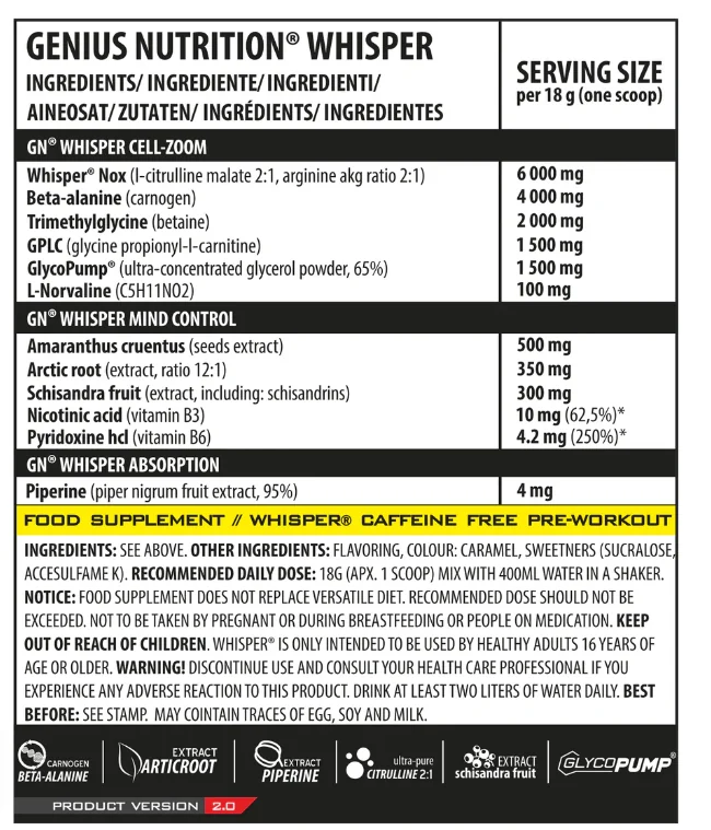 Whisper cu aroma Cola, 400g, Genius Nutrition