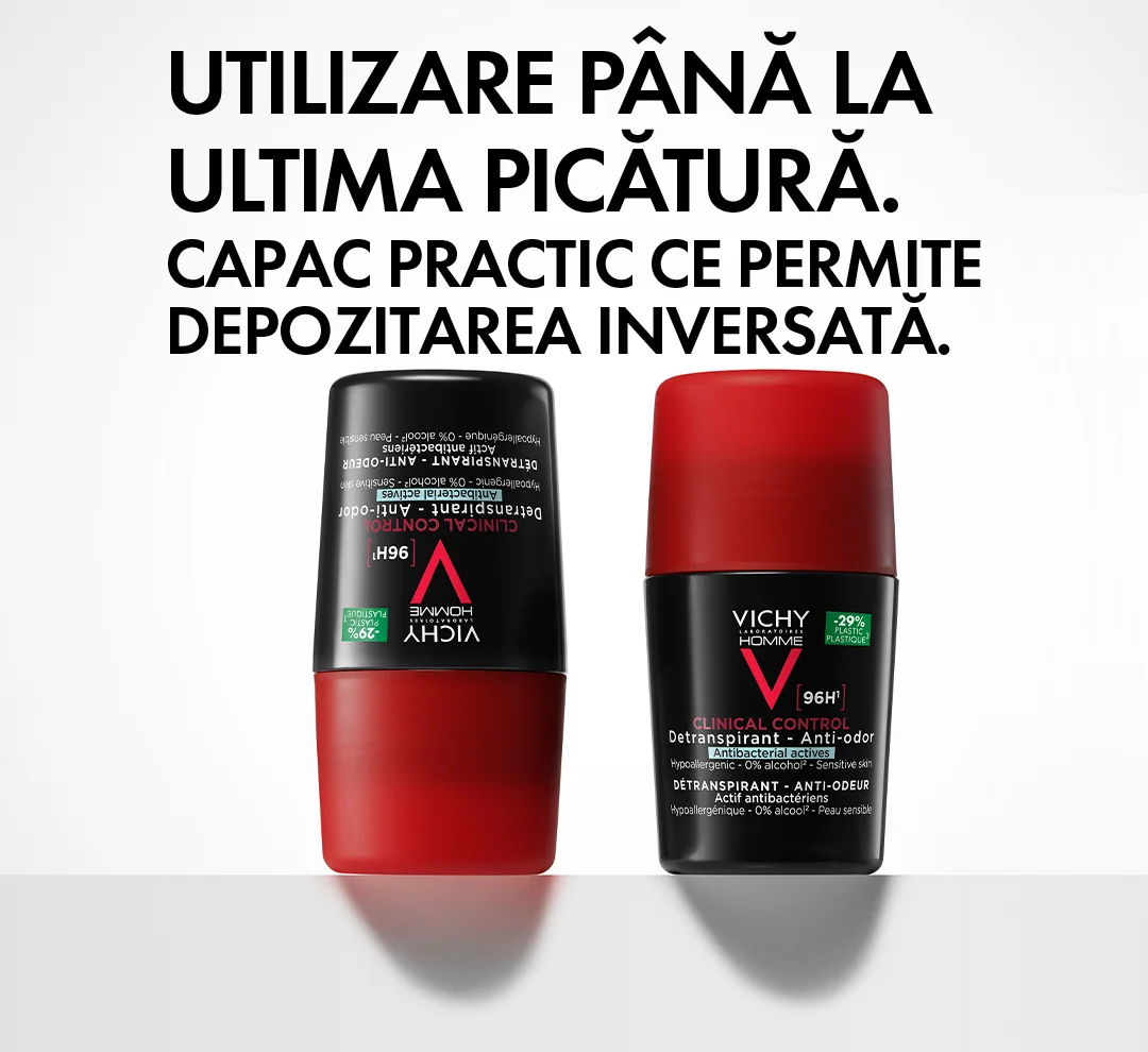 Deodorant Homme cu roll-on pentru barbati Clinical Control 96h, 50ml, Vichy