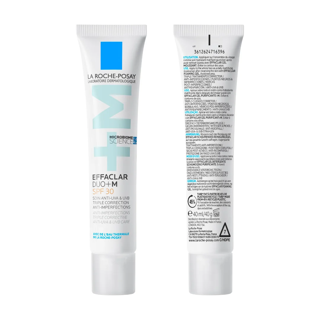 Crema triplu-corectoare anti-Imperfectiuni pentru tenul gras cu tendinta acneica SPF30 Effaclar DUO +M, 40ml, La Roche-Posay