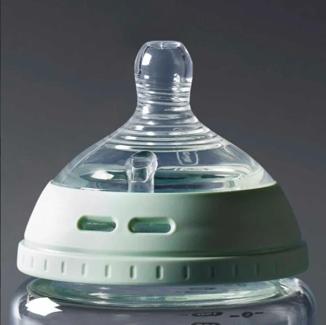 Biberon din sticla cu tetina din silicon si autosterilizare pentru 0 luni+ Natural Start, 150ml, Tommee Tippee
