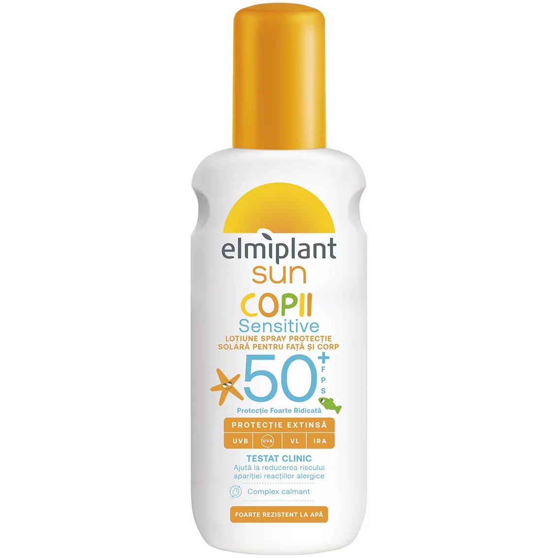 Spray protectie solara cu SPF50 pentru copii Sun Kids Sensitive Sun, 200ml, Elmiplant