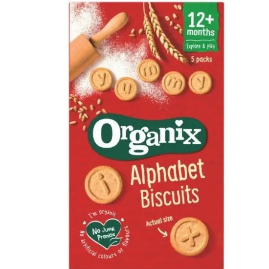 Biscuiti Bio Alfabet, incepand de la 12 luni, 5 x 25 g, Organix Goodies