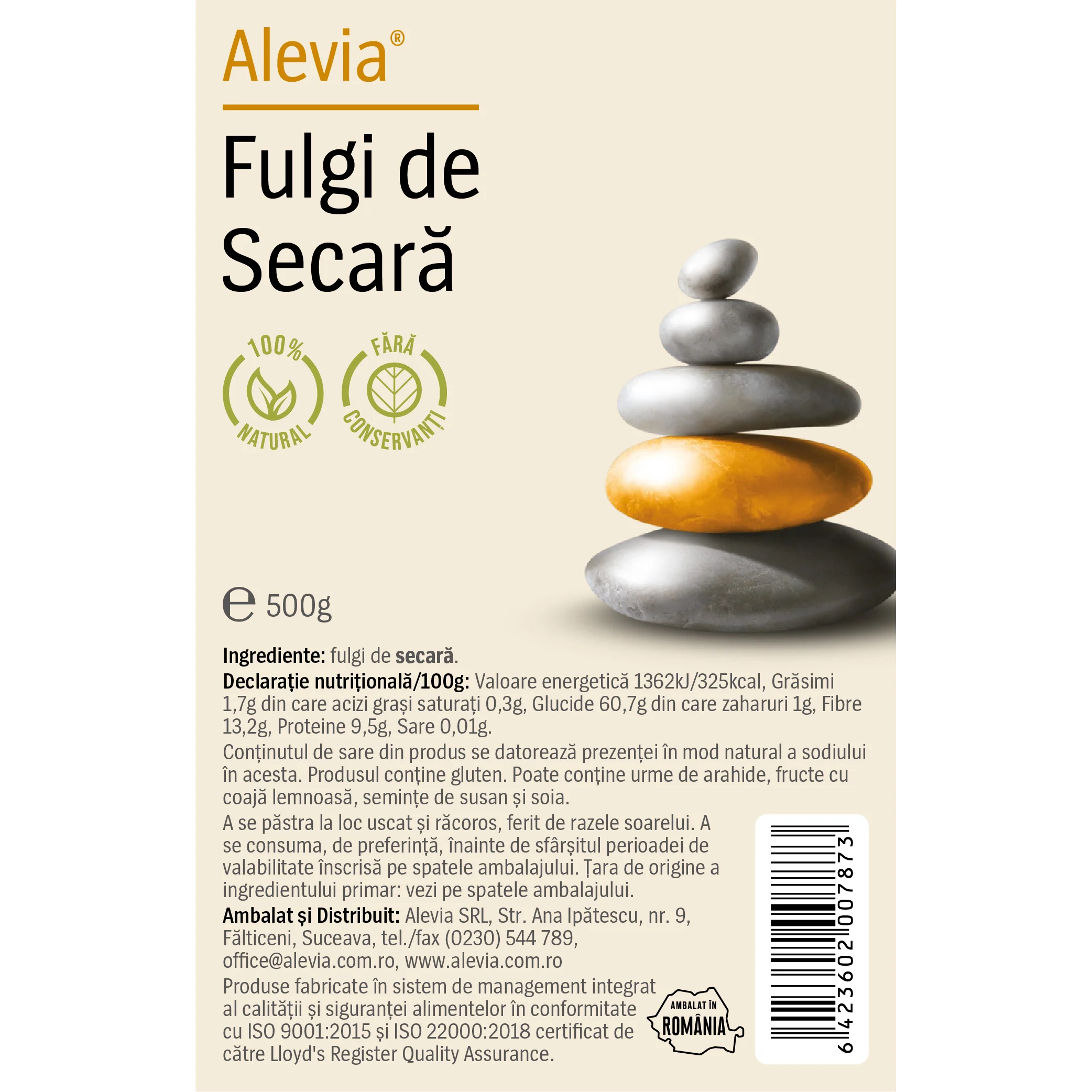 Fulgi de secara, 500g, Alevia