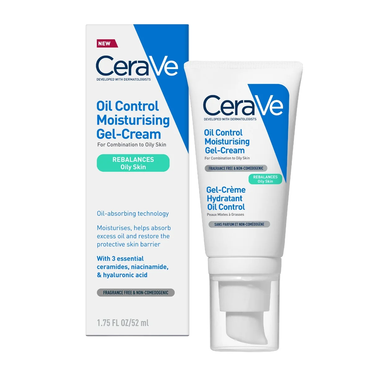 Gel-crema cu efect hidratant pentru ten mixt spre gras Oil-Control, 52ml, CeraVe