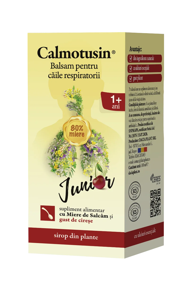 Calmotusin Junior cu gust de cirese, 100ml, Dacia Plant