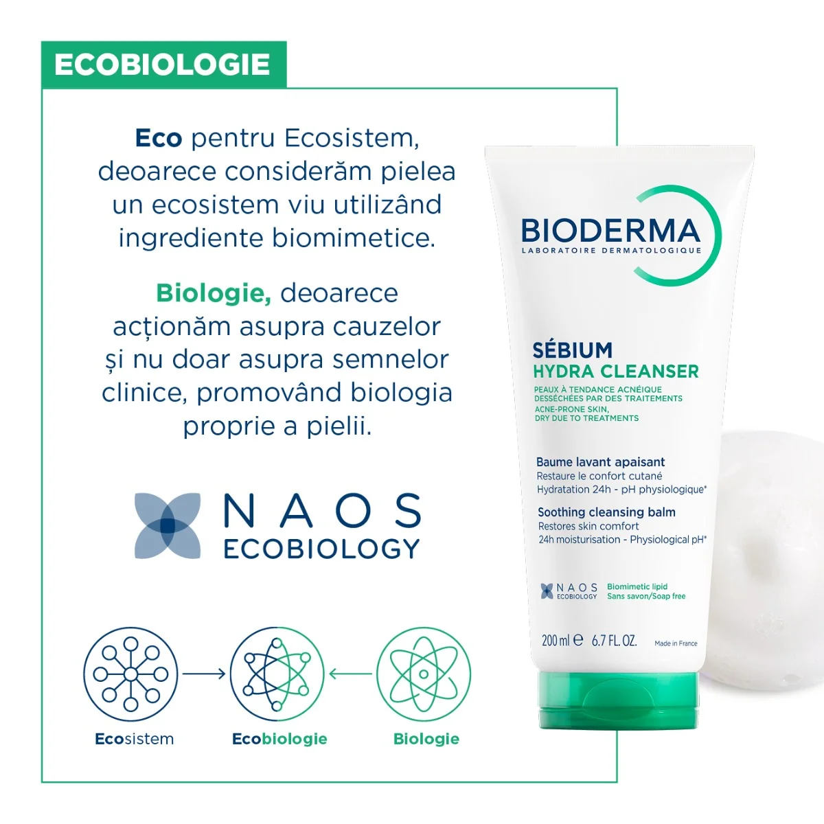 Balsam de curatare Hydra Cleanser Sebium, 200ml, Bioderma
