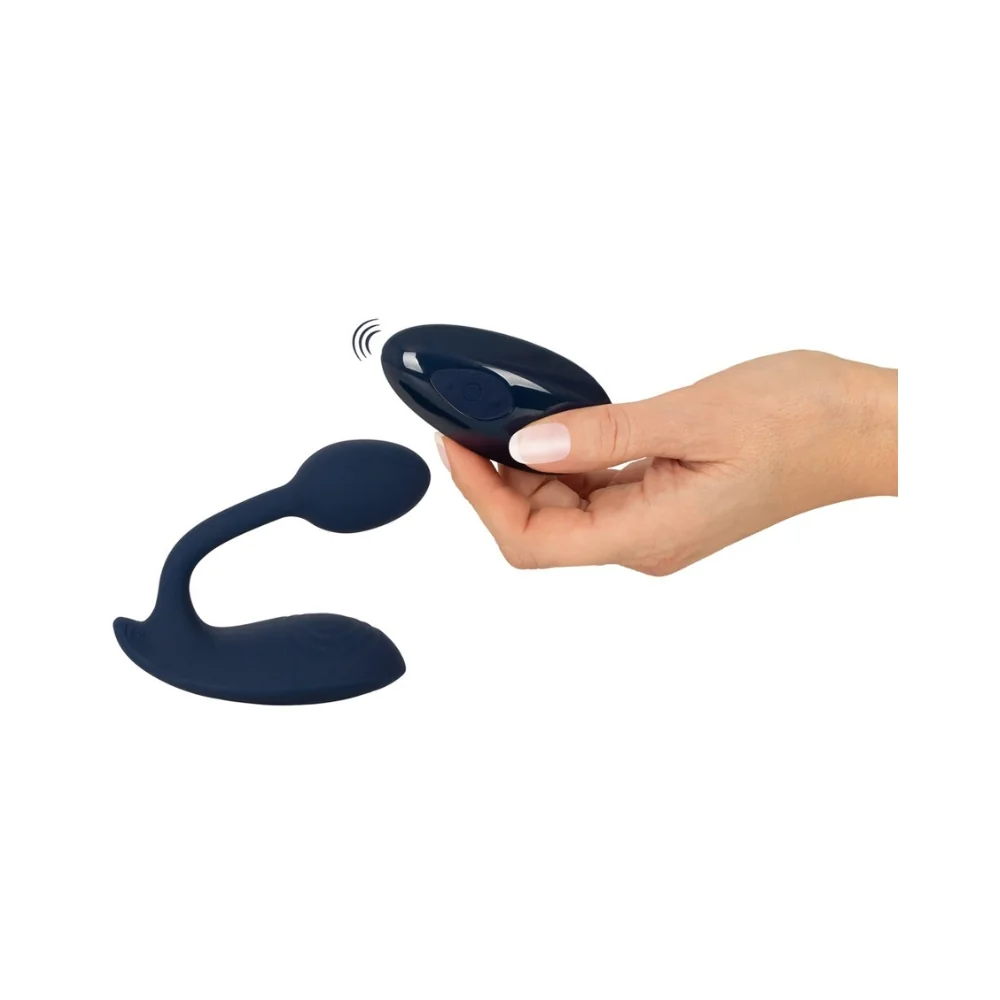 Vibrator 2in1 clitoridian si vaginal Panty Vibe negru, 1 bucata, Sweet Smile