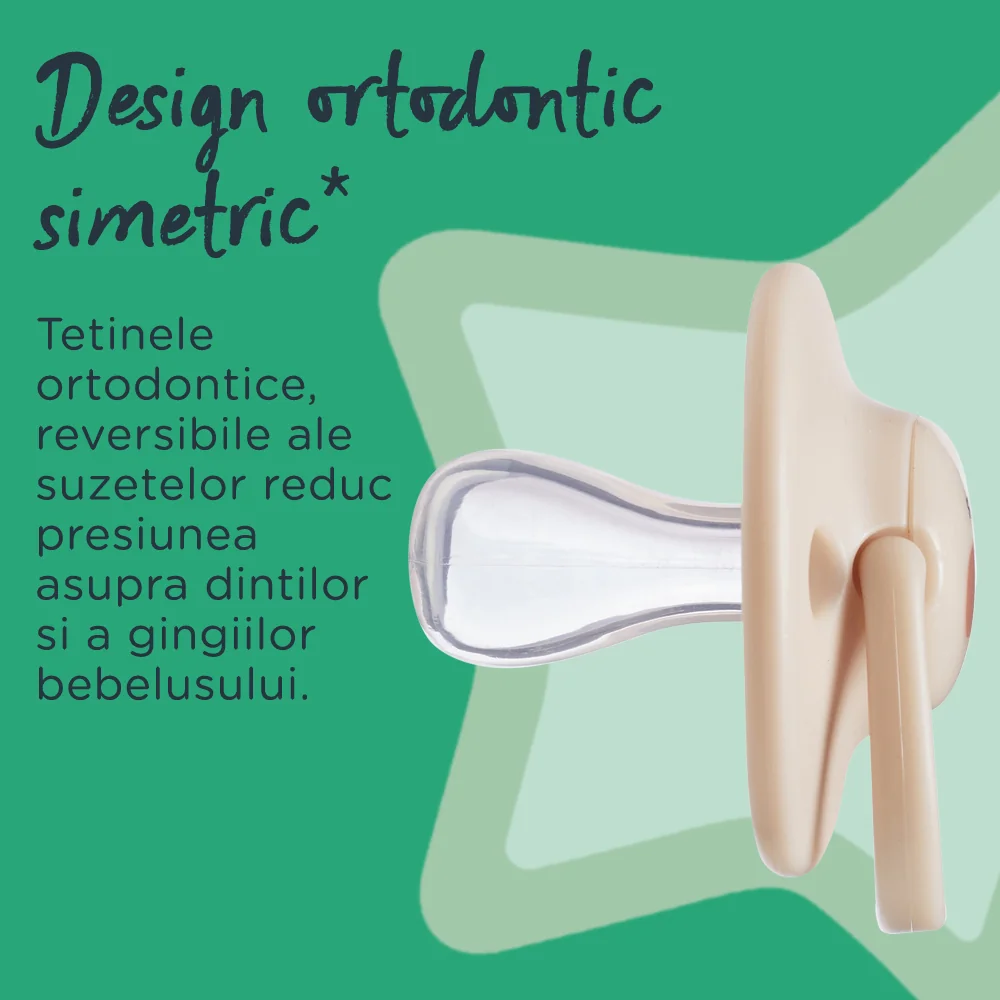 Suzeta ortodontica pentru 0-6 luni Anytime Bej, 2 bucati, Tommee Tippee