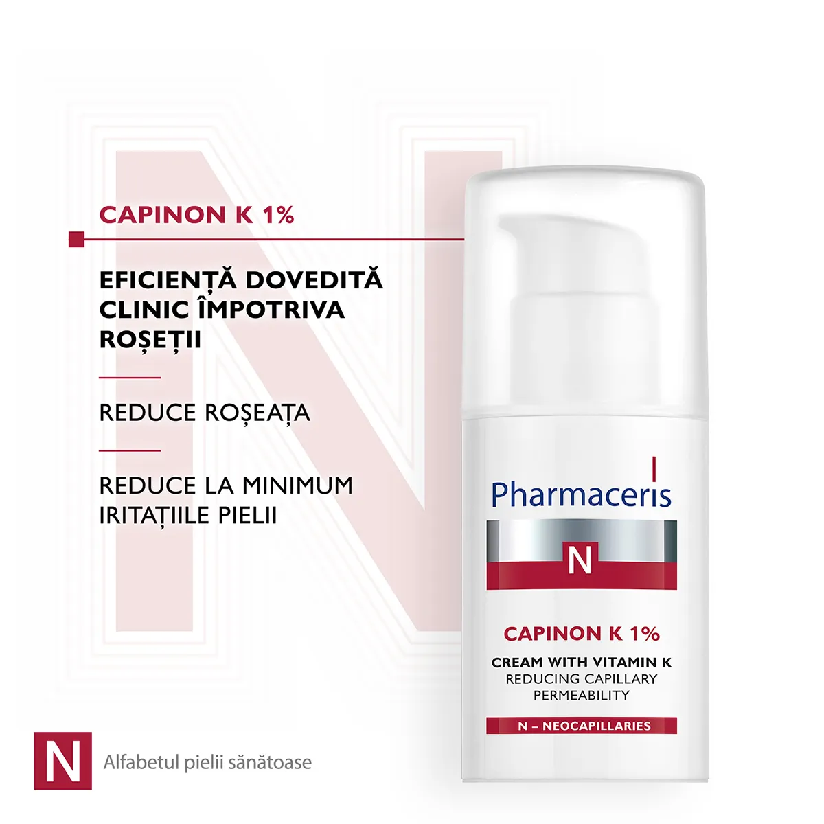 Crema cu vitamina K 1% pentru reducerea permeabilitatii capilarelor Canpinon N, 30ml, Pharmaceris 