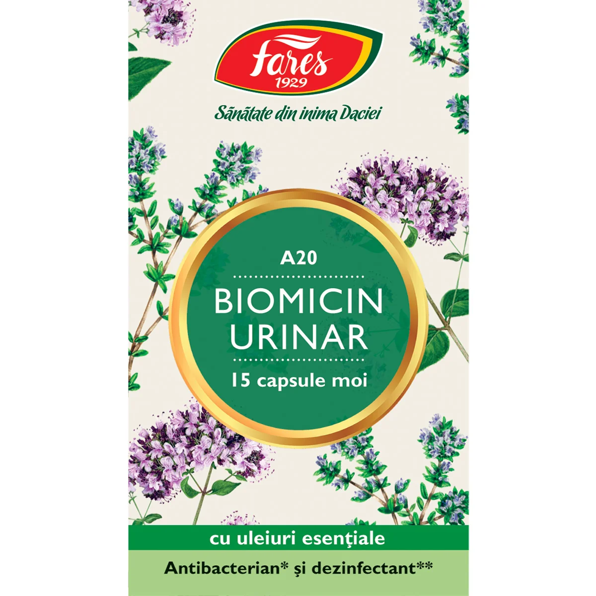 Biomicin urinar, 15 capsule, Fares