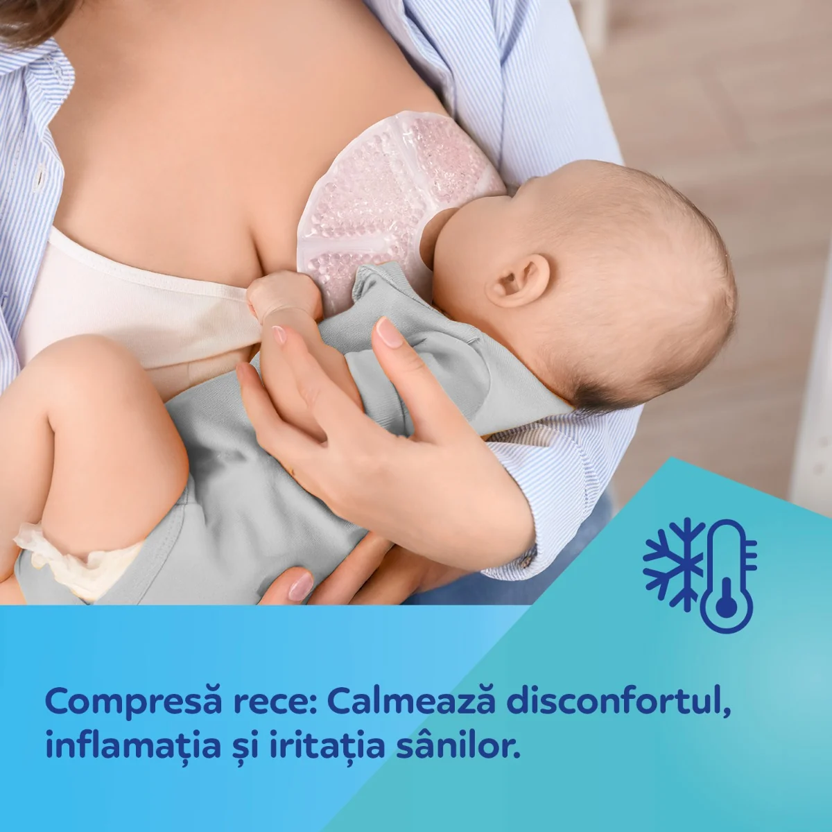 Comprese cu gel pentru sani pentru terapie calda sau rece, 2 bucati, Canpol babies