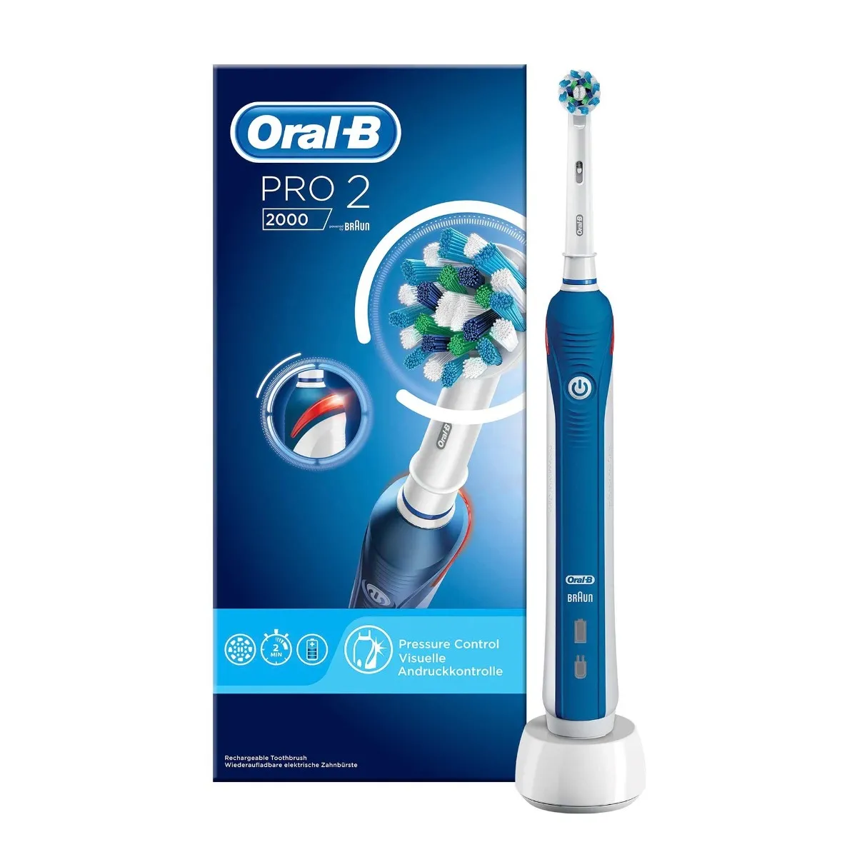 Polished Typically Motherland Periuta de dinti electrica PRO 2000 Cross Action, 1 bucata, Oral-B | Dr.Max  Farmacie