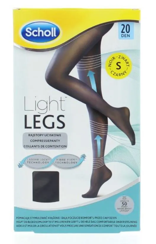 Ciorapi compresivi Light Legs 20 DEN Negru- S, 1 bucata, Scholl
