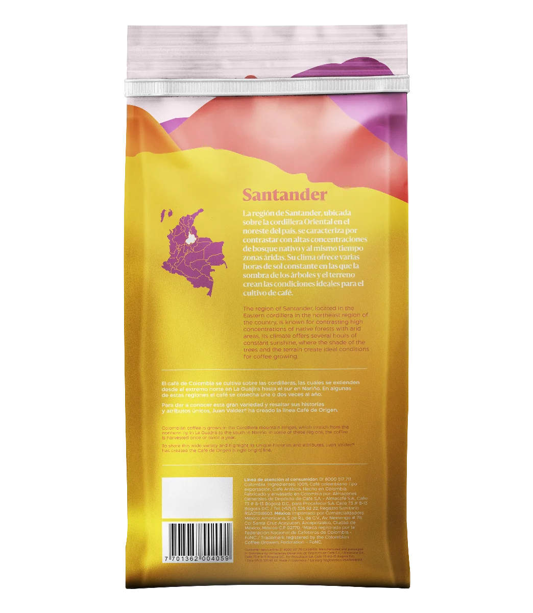 Cafea boabe Origine Santander, 454g, Juan Valdez