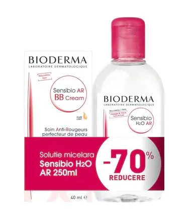 Pachet  Sensibio AR BB Cream  40ml + 70% Reducere la Solutie micelara H2O AR 250ml, Bioderma