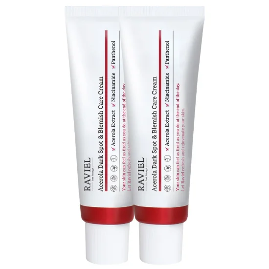 Crema de fata cu acerola impotriva petelor si imperfectiunilor, 2 x 50ml, Raviel
