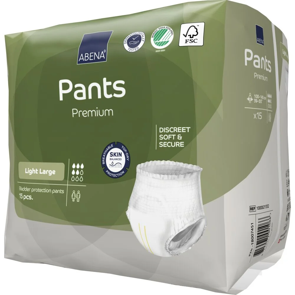 Scutece tip chilot, pentru adulti Pants Light, L 100-140cm cu absorbtie 900ml, 15 bucati, Abena