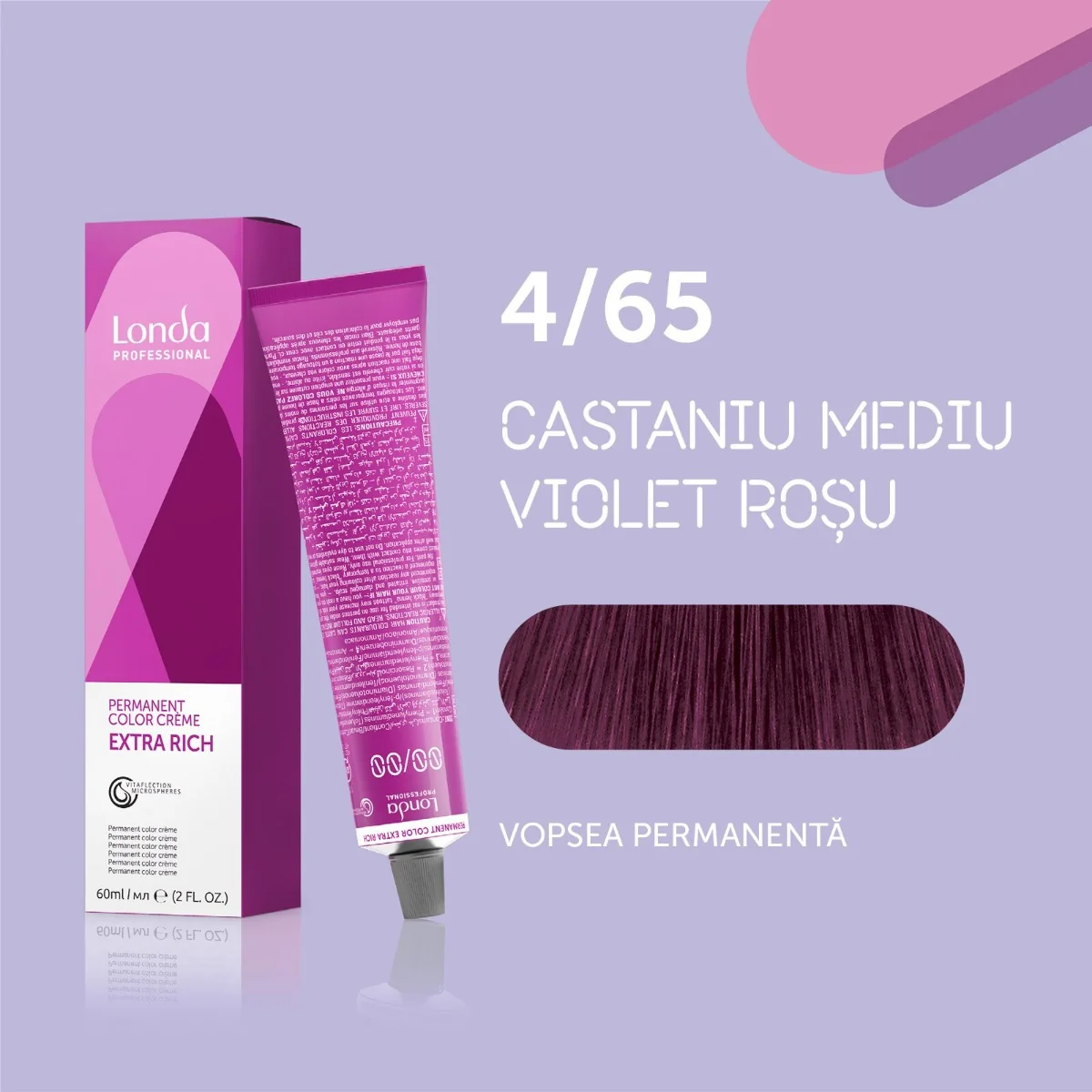 Vopsea permanenta 4/65 Extra Rich, 60ml, Londa Professional