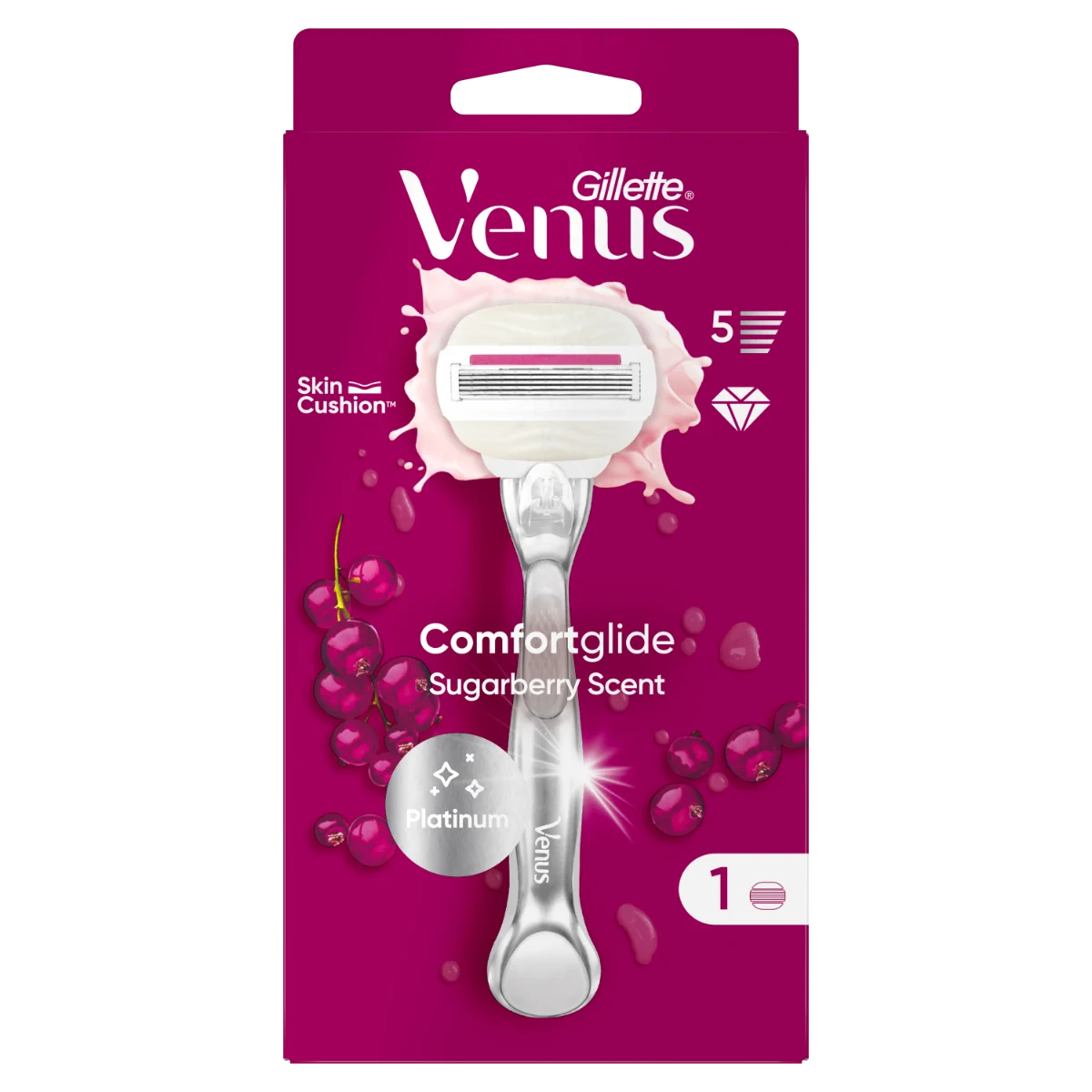 Aparat de ras pentru femei Venus ComfortGlide Sugarberry, 1 bucata, Gillette