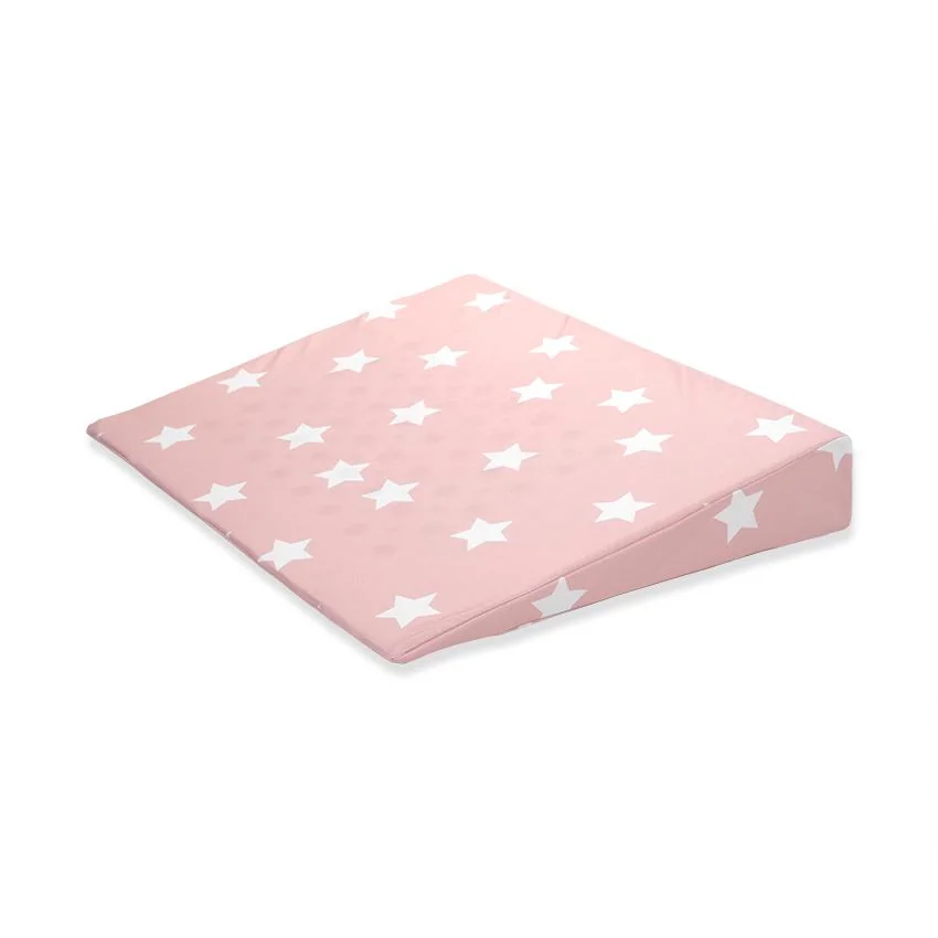 Perna inclinata antisufocare 60cm x 45cm x 9cm husa detasabila Stars Pale Blush, 1 bucata, Lorelli