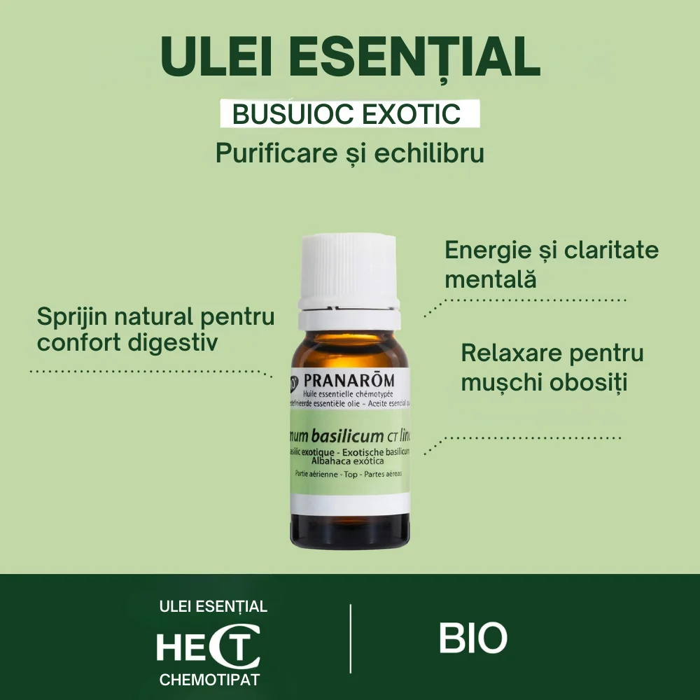 Ulei esential de Busuioc Exotic Bio, 10ml, Pranarom