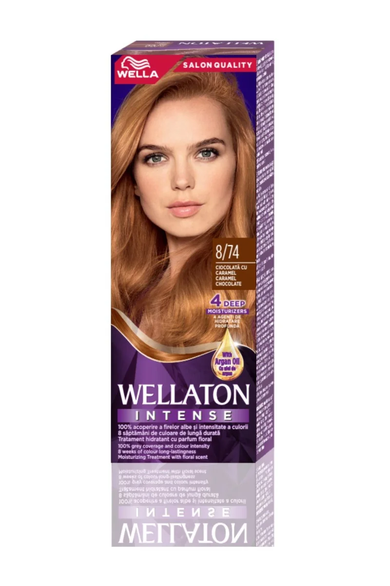 Vopsea de par permanenta Ciocolata cu Caramel 8.74 Wellaton, 110ml, Wella