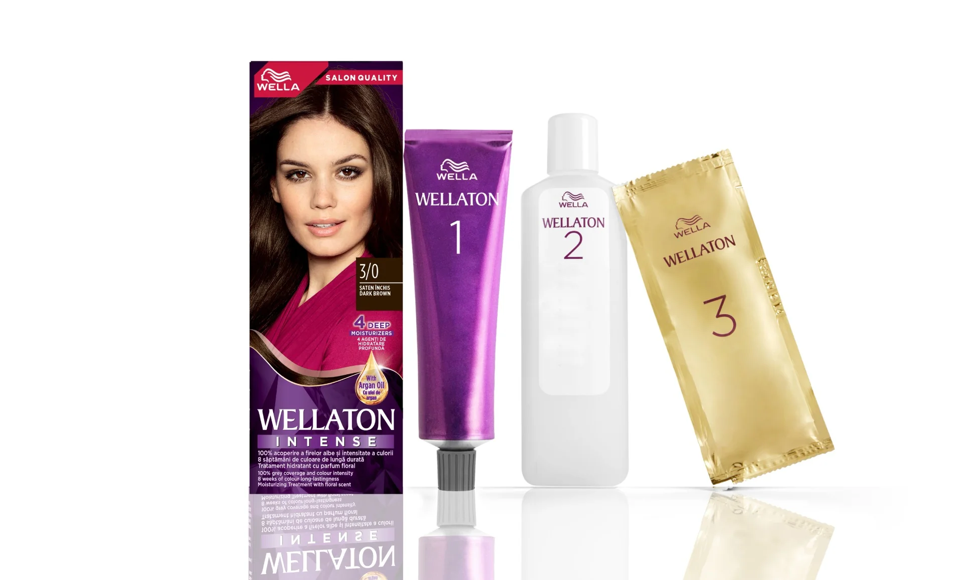 Vopsea de par permanenta Saten Inchis 3.0 Wellaton, 110ml, Wella