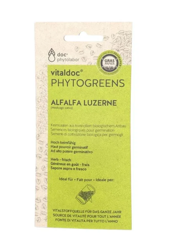 Seminte bio de alfalfa (lucerna) pentru germinat, 65g, Doc Phytolabor