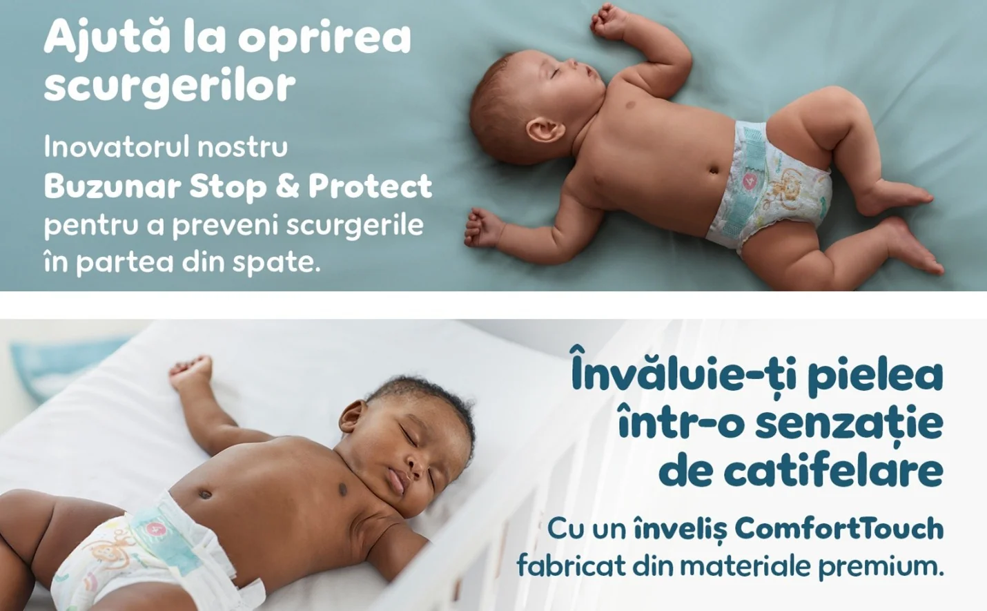 Doi bebelusi intinsi pe pat dormind relaxati Doi bebelusi intinsi pe pat dormind relaxati