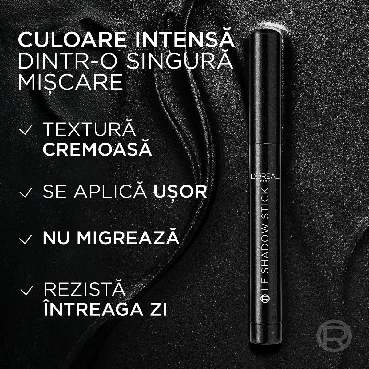 Fard de pleoape tip stick 290 Midnight Noir Le Shadow, 1.4g, L'Oreal Paris