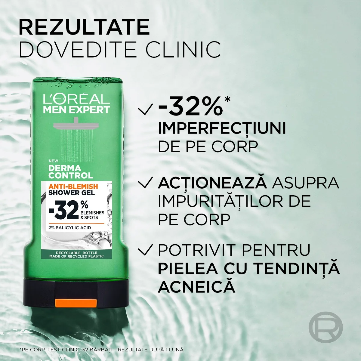 Gel de dus anti-imperfectiuni pentru corp par fata si barba, 300ml, L'oreal Men Expert