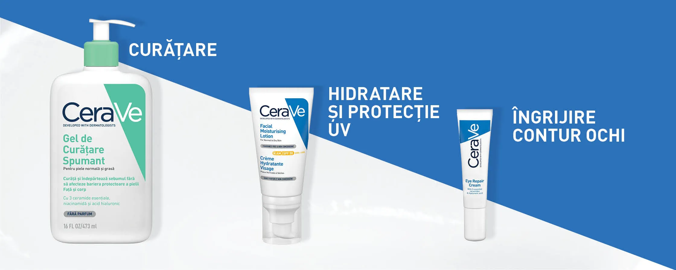 Curatare, hidratare si protectie UV, ingrijire contur ochi