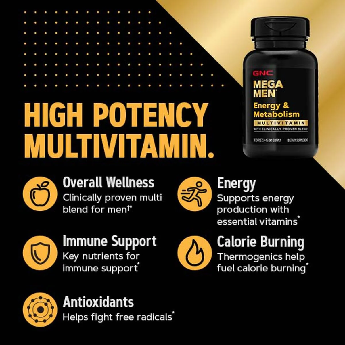 Complex de multivitamine pentru barbati Energie si Metabolism Mega Men®, 180 tablete, GNC